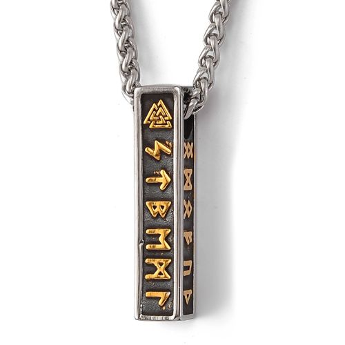 Lykka Viking runes gold teräskaulakoru 60 cm